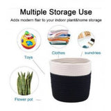 Cotton Flower Pot With Out Lid (White-Black)