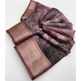 Multi-colored cotton silk printed saree with unstitched blouse, vibrant traditional Indian wear for women (5.5Mtr)