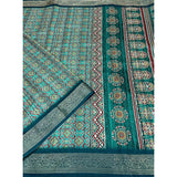 Cotton blend printed saree with unstitched blouse (5.5Mtr), Rama pattern for women's fashion