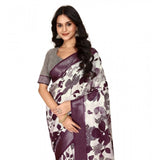 Multicolor cotton silk floral printed saree with unstitched blouse (5.5Mtr), vibrant, ethereal beauty for Indian festivities