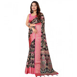 Multicolor cotton silk floral printed saree with unstitched blouse (5.5mtr), versatile Indian women's wear