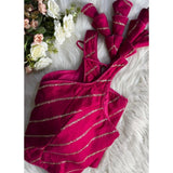 Pink silk embellished sleeveless blouse with padded sweetheart neck (Size 38)
