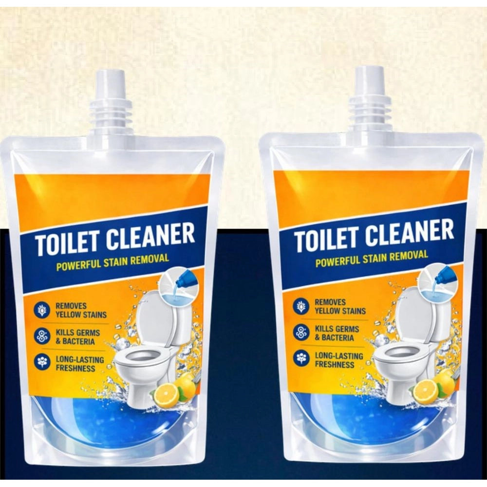 Ultra Clean toilet gel liquid pouch pack (2), 100ML each, removes yellow stains, long-lasting fresh fruit fragrance