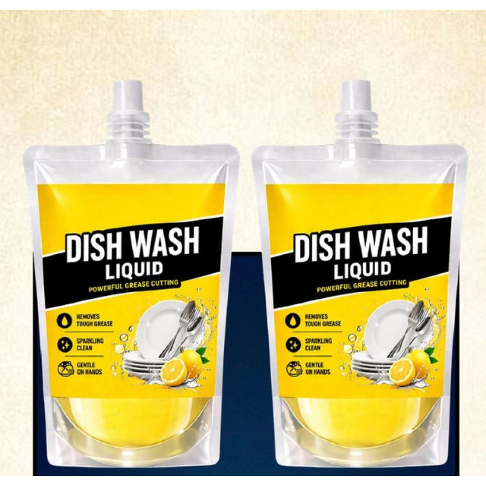 Fresh fruit-scented dishwashing liquid pouches (2 pack), 100ML each, for long-lasting kitchen cleanliness
