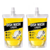 Fresh fruit dishwash liquid pouches (2 pack) for kitchen cleaning, long shelf life (1 year)