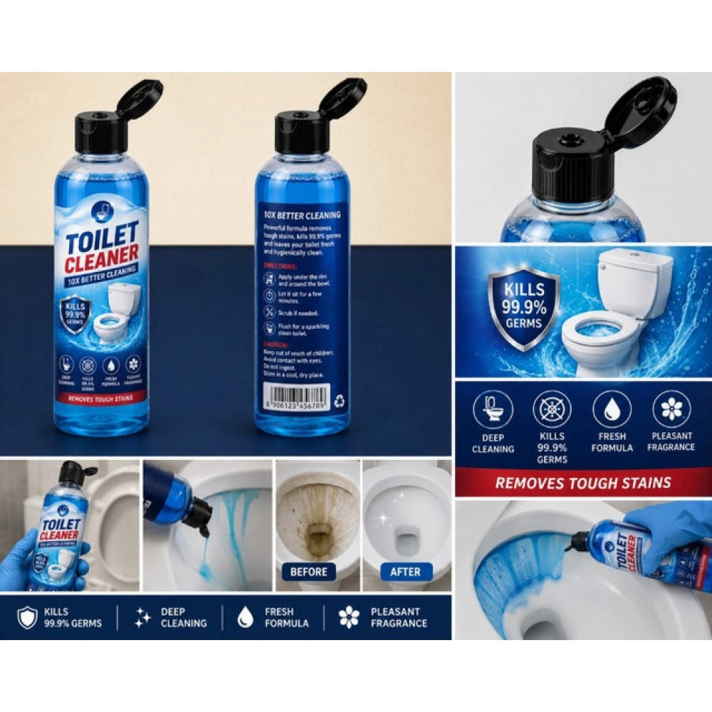 Ultra Clean toilet gel, pack of 2, 100ml each, removes yellow stains, fresh fruit scented