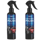 2 x 100ML Fresh Fruit 3-in-1 Car & Bike Polish Spray Bottles - For cleaning, shining, and protecting vehicles