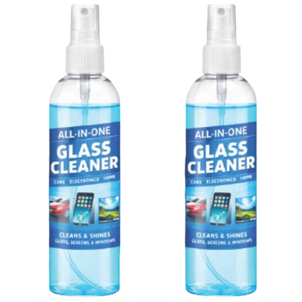 All-in-One Glass Cleaner Spray Bottles, fresh fruit scented, pack of 2 (100 ML each) for easy home cleaning