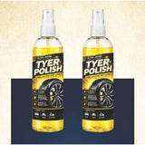 Deep black tyre polish liquid spray bottles (2 pcs, 100 ML each), protects tires from dust and cracking