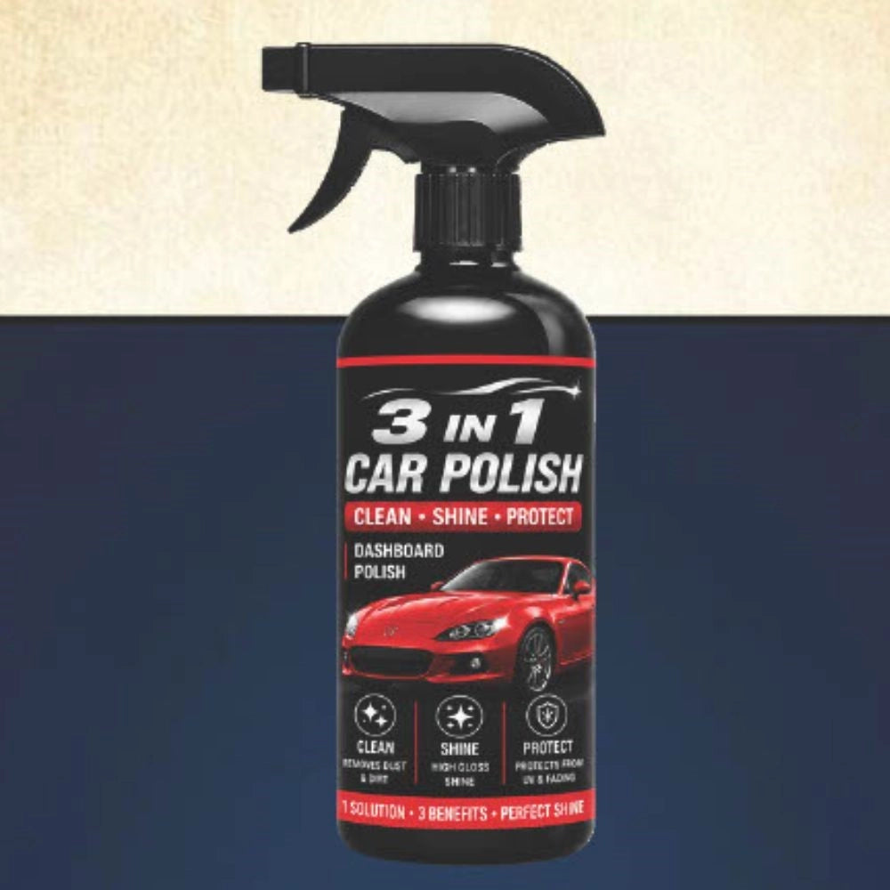 1 pack of 100ML fresh fruit 3-in-1 car & bike liquid polish spray bottles, ideal for cleaning, shining, and protecting vehicles