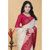 Multi-colored cotton blend checkered saree with unstitched blouse, ideal for traditional Indian wear