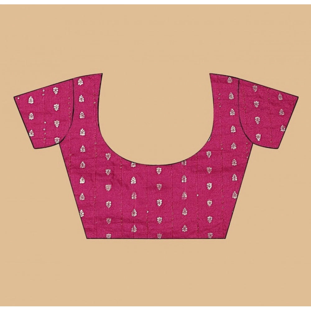 Multicolor cotton blend checkered saree with unstitched blouse (5.5Mtr), women's traditional Indian attire