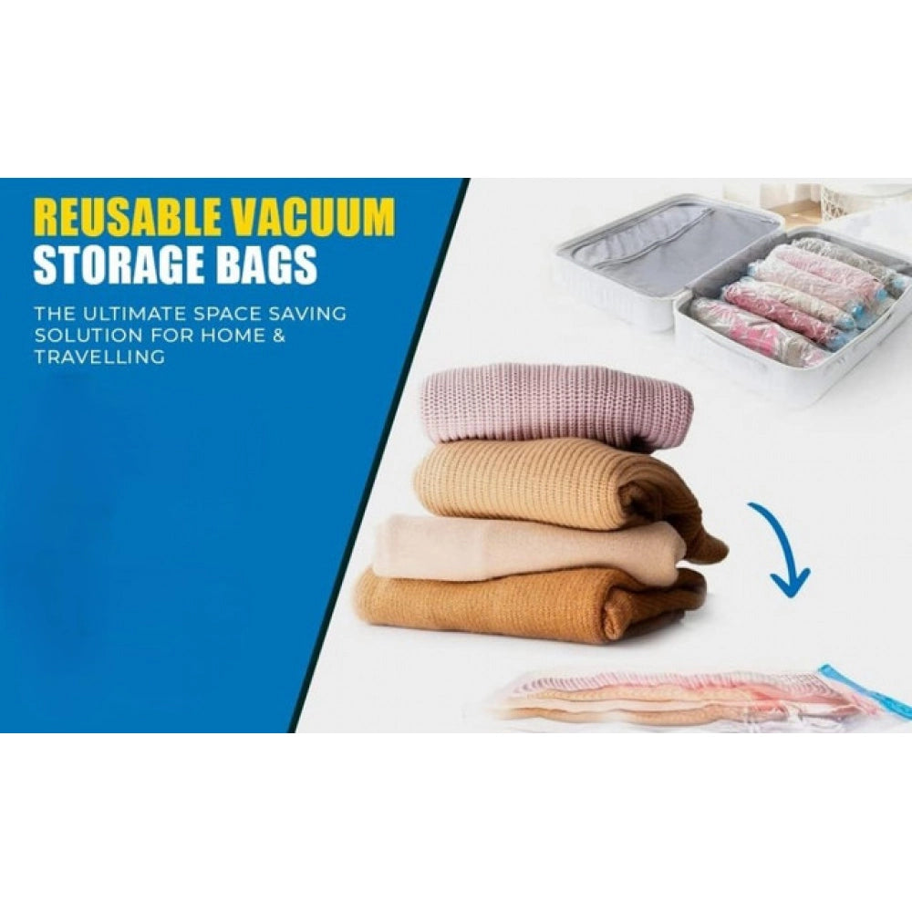 { "alt_text": "Transparent reinforced vacuum storage bags for compressing bedding, clothes, and pillows, ideal closet organization"}