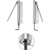 { "alt_text": "Silver stainless steel automatic door closer hinge lock, secure safety hardware for bathrooms and kitchens" }