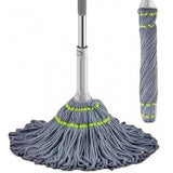 { "alt_text": "Grey microfiber twist mop for floor cleaning, deep dirt removal, hardwood tile laminate mopping tool" }