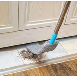 { "alt_text": "Grey microfiber flexible mop set with handles, deep cleaning tool for floors and kitchen surfaces" }