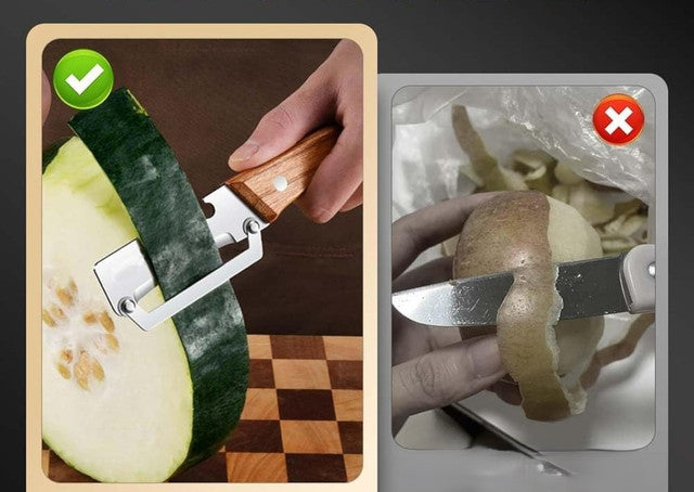 Multicolor 2-in-1 stainless steel vegetable peeler and bottle opener with wooden handle