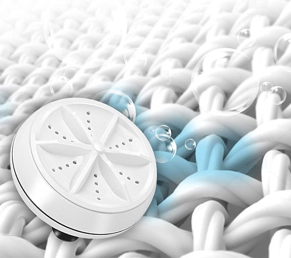 Multicolor mini portable turbine washer for deep cleaning socks, undergarments, and baby clothes on the go