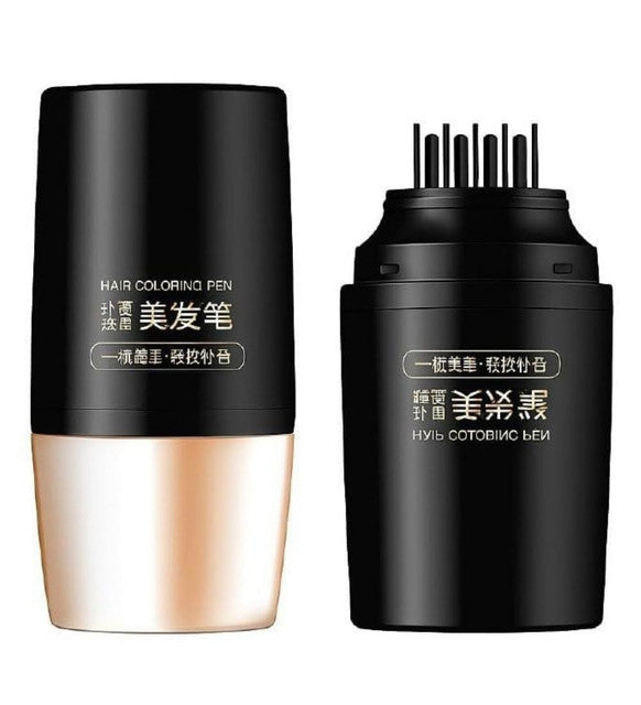 Black hair color pen stick with built-in comb for temporary root and hairline touch-ups for men and women