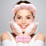 Spa Headband And Wristband Set (Pink)