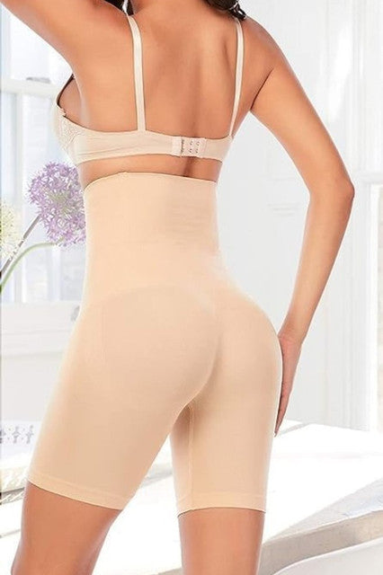Beige high waist tummy tucker shapewear providing firm compression and seamless support for a slimmer silhouette