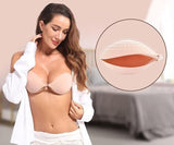 Beige and black adhesive silicone bra pads for strapless or backless dresses, providing a lifted and fuller look