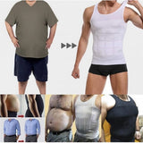 { "alt_text": "White breathable body shaper for men, tummy tucker shapewear designed for all-day comfort and posture support" }
