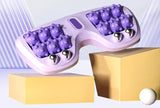 Purple portable foot massage roller with textured nodes designed to relieve foot fatigue and stimulate pressure points
