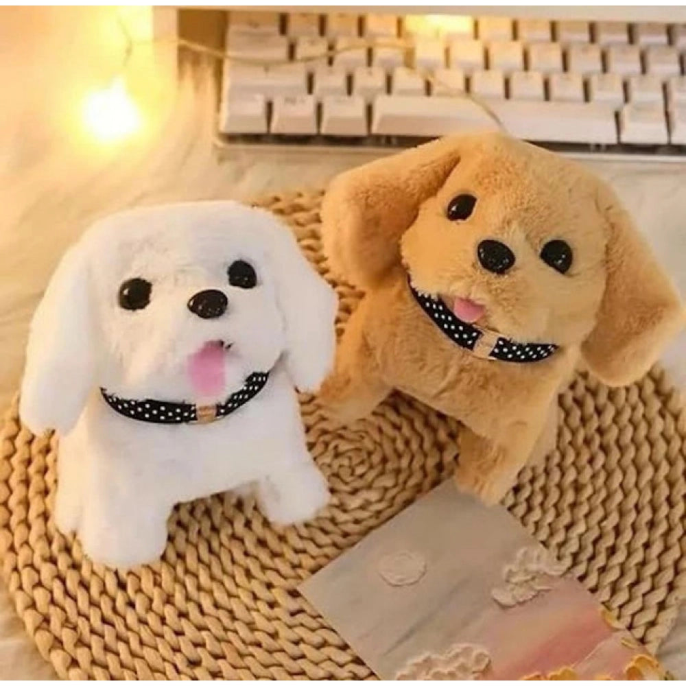 Multicolor cuddly walking talking dog - Interactive plush toy for kids (3+ years), safe fabric, built-in sound effects, stimulates sensory & audio skills