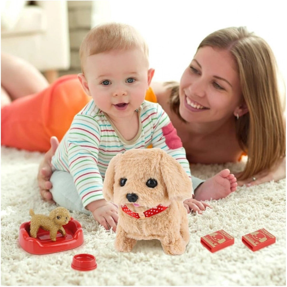 Multicolor walking & talking dog plush, safe for kids 3+ years, interactive educational toy
