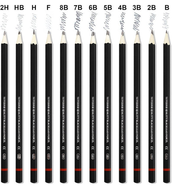 12 pcs Art Pencil Kit Set (Black)