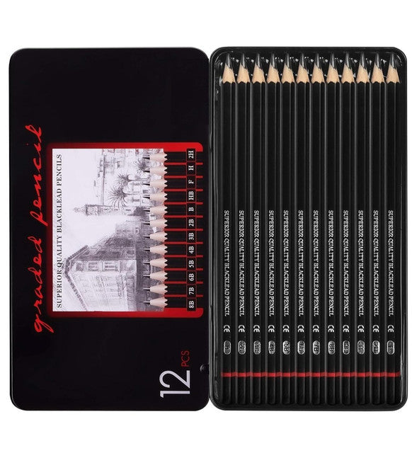 12 pcs Art Pencil Kit Set (Black)