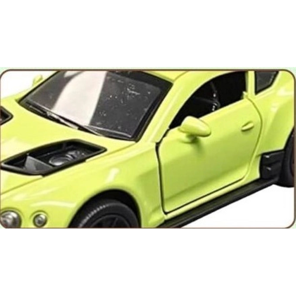 { "alt_text": "Green plastic dashboard drift car display stand, spinning platform for die-cast model cars and collectibles" }