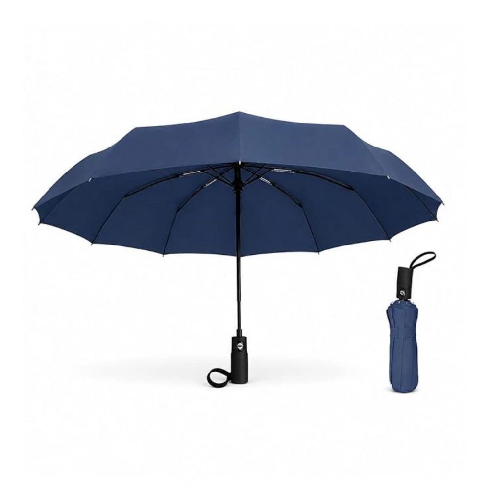 { "alt_text": "Blue polyester UV umbrella pack of 2, wind resistant mini travel umbrella for sun protection" }