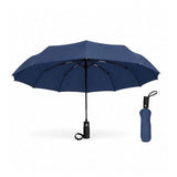 { "alt_text": "Blue polyester UV umbrella pack of 2, wind resistant mini travel umbrella for sun protection" }