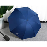 { "alt_text": "Blue polyester UV umbrella pack of 2, wind resistant mini travel umbrella for sun protection" }