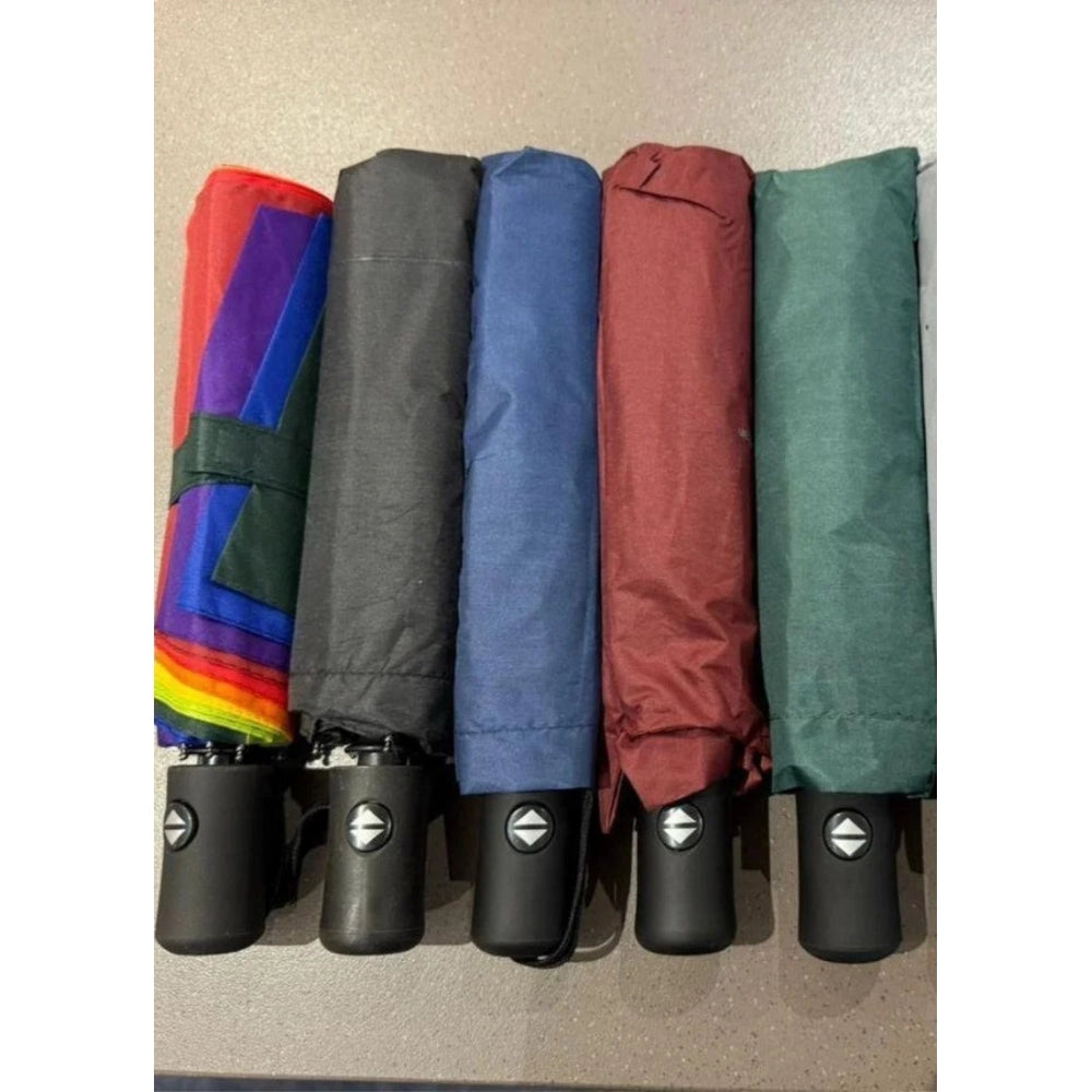 { "alt_text": "Blue polyester UV umbrella pack of 2, wind resistant mini travel umbrella for sun protection" }