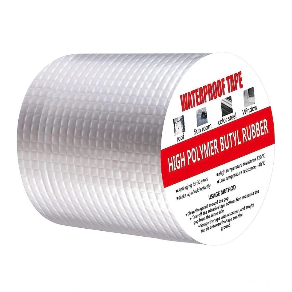 { "alt_text": "Silver aluminum foil tape waterproof sealing strip for pipes, roof leakage, and industrial repairs." }