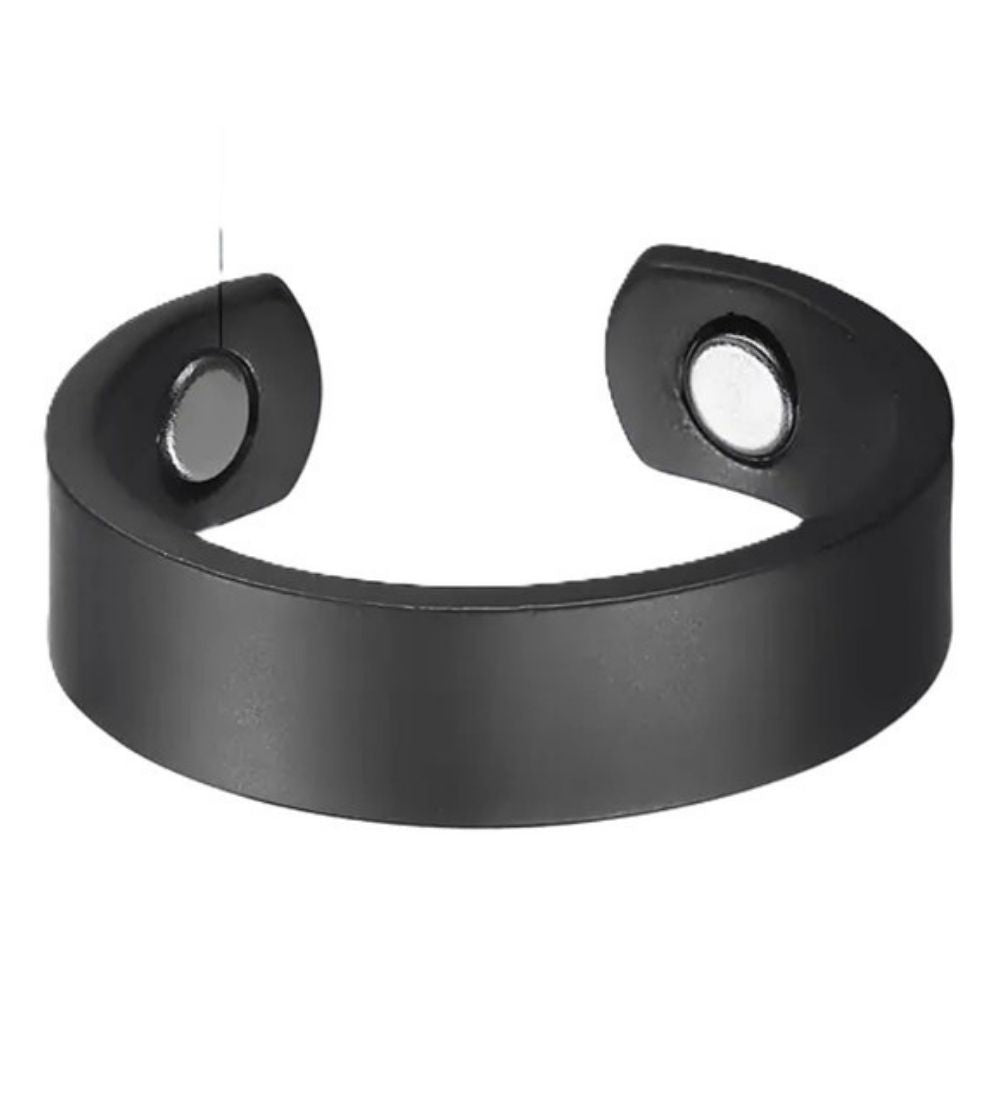 Black magnetic blood sugar control rings for general wellness, open-ended design for men and women
