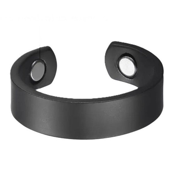 Black magnetic blood sugar control rings for general wellness, open-ended design for men and women