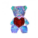 { "alt_text": "Multicolor plastic teddy bear night light, romantic holiday decor, ambient room lighting for USB plug-in" }