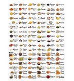 Multicolor kitchen masala sticker pack for identifying Indian spices, dals, flours, and cooking ingredients