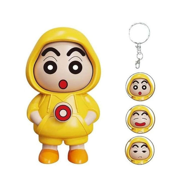 Yellow Shinchan character keychain featuring playful expressions for keys or bags