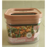 Airtight pink plastic storage container set (500ML), perfect for organizing food with press-and-push closure