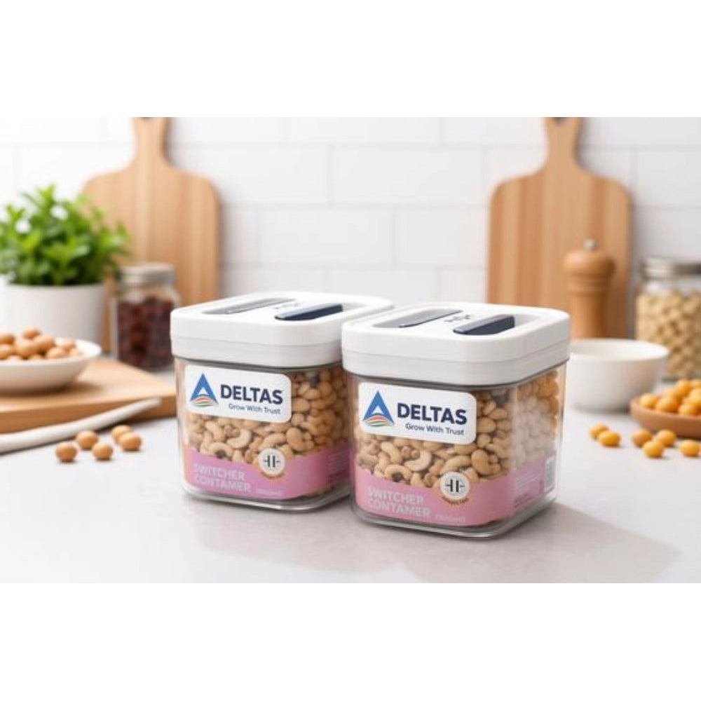 Airtight white plastic storage containers (2 pack), ideal for food preservation and organization