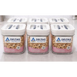 White plastic airtight storage container set of 6 (500 ML capacity) for food preservation