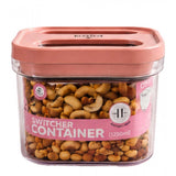Airtight pink plastic storage container set (1250ml), ideal for food preservation and organization