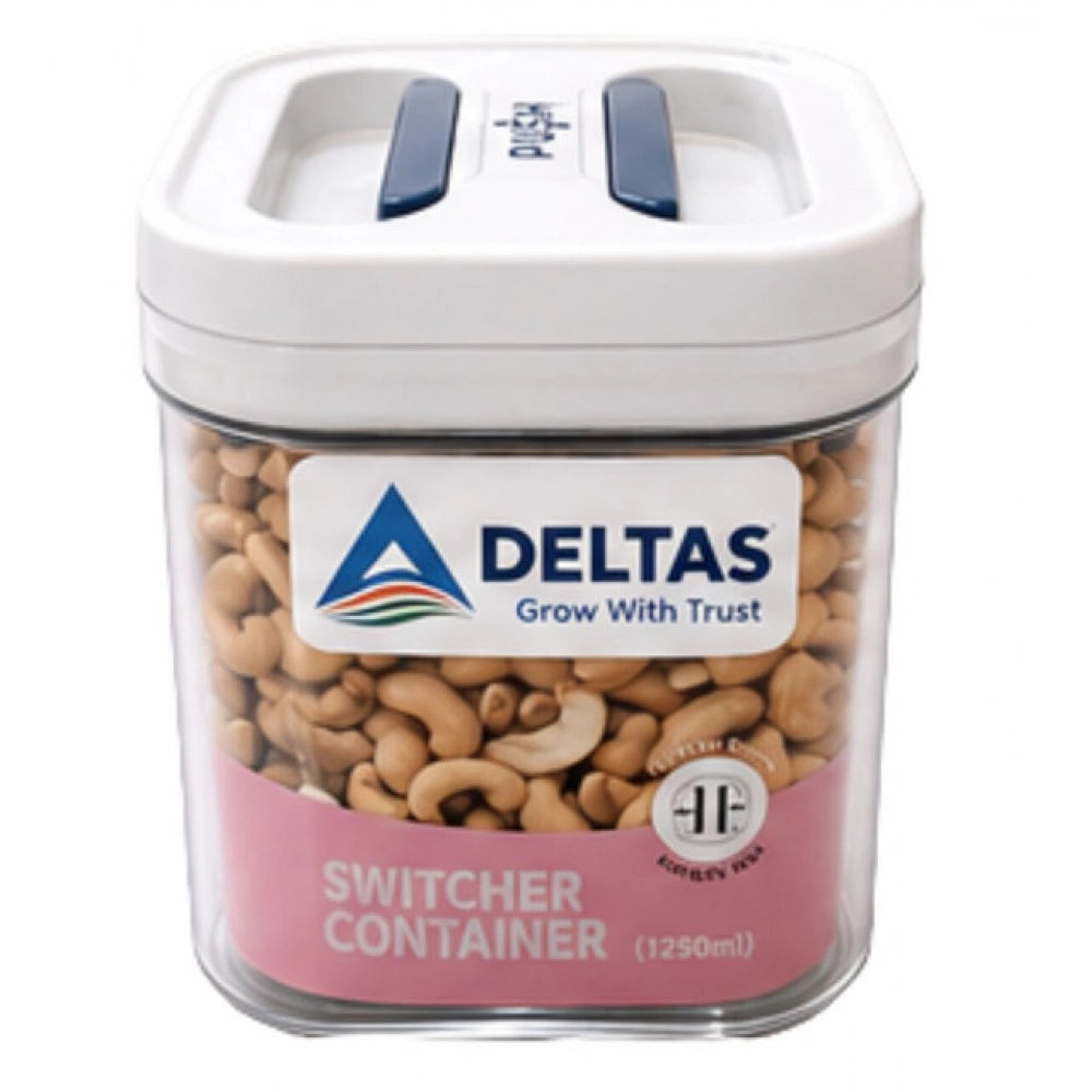 Airtight white plastic container set (1250 ML), ideal for food storage and preservation