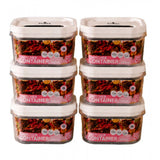 White plastic airtight storage container set (1250 ML), pack of 6 for food preservation