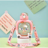 { "alt_text": "Multicolor PC & PP baby bottle 960 ML, cartoon animal design water bottle for school kids" }